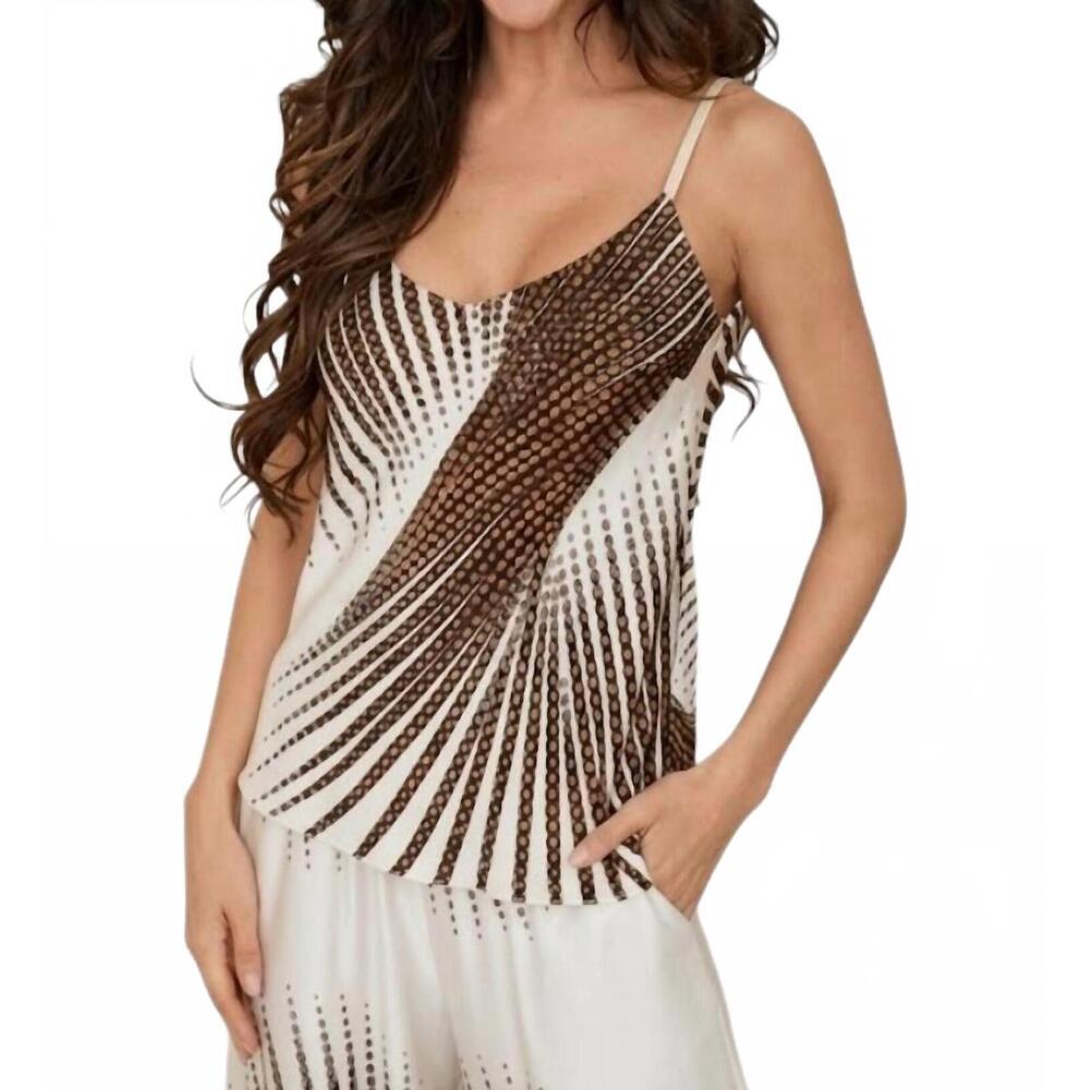 NEW MILIO MILANO sunburst spaghetti strap tank top in white